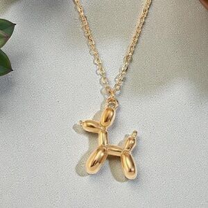 ✅NEW✅ 18K Gold Plated Stainless Steel Balloon Dog Pendant Necklace (Gold)